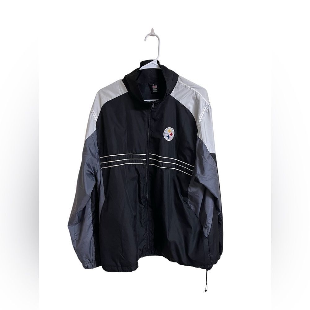 NFL Pittsburgh Steelers Windbreaker Jacket Team Apparel Reebok Size Large